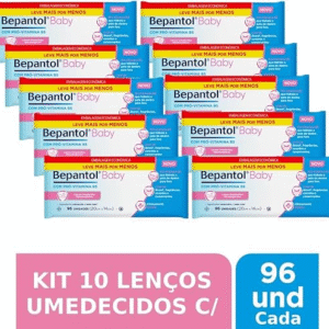 Bepantol Kit 10 Lenços Umedecidos Hipoalergênicos 96un cada